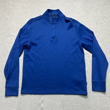 Hugo Boss Sidney 1/4 Zip Pullover Sweatshirt Mens Large Blue Regular Fit Casual