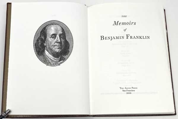 Benjamin Franklin-THE MEMOIRS OF BENJAMIN FRANKLIN-2006-ARION PRESS LIMITED ED