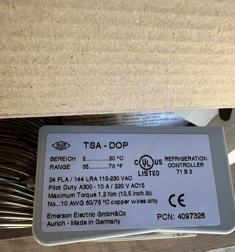 Emerson Electric Alco TSA-DOP Low Limit Control FS-30 New in Box