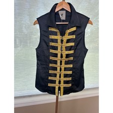 One Teaspoon Black Gold Vest Womens S Sleeveless Military Style Top