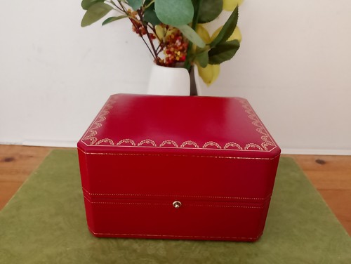 Scatola vuota orologio Cartier vintage rossa ecopelle CO 1018 lusso moda - Foto 2 di 9
