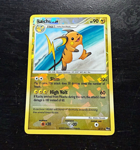 Pokémon TCG Raichu POP Series 9 3/17 Reverse Holo Rare 90HP English 2009
