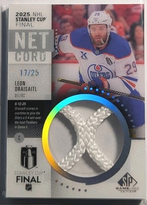 2025-26 Upper Deck SP Game Used Leon Draisaitl Stanley Cup Finals Net Cord /25