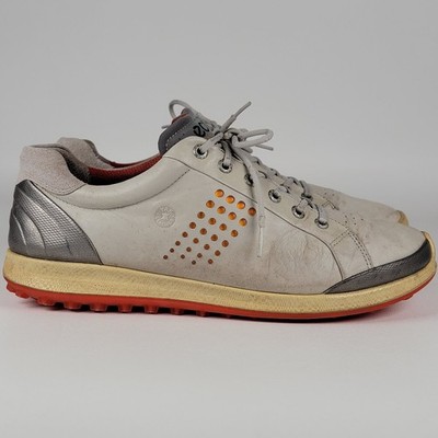 ECCO Biom Hybrid 2 Golf Shoes  White Orange Leather Spikeless YGI K4S-20 size 11