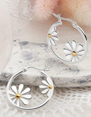 1pair Creative Daisy Earrings For Women's Elegant Sweet Sunflower Earring