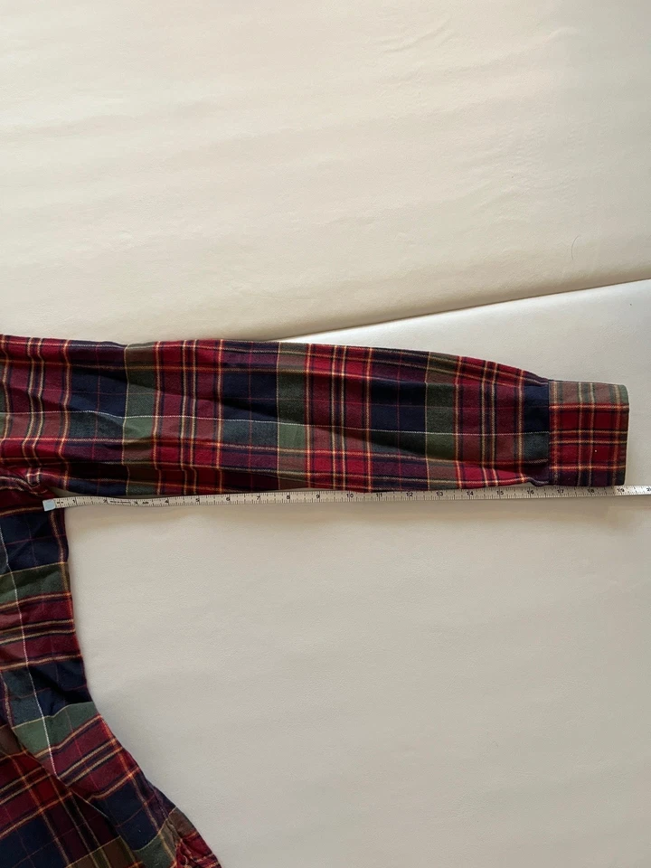 RUGBY Ralph Lauren Women's Slim Fit Plaid Flannel Shirt Size 2 Dark Red - Image 4 of 4