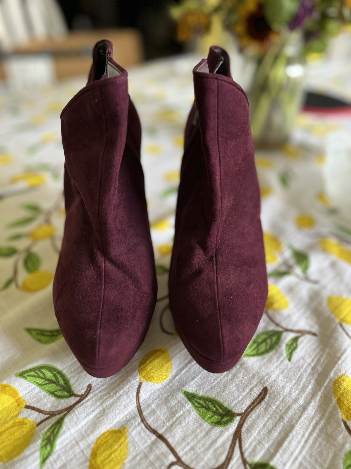 Jessica Simpson Size 8 Raxon Shiraz Microsuede Booties Boots Heels Pumps 