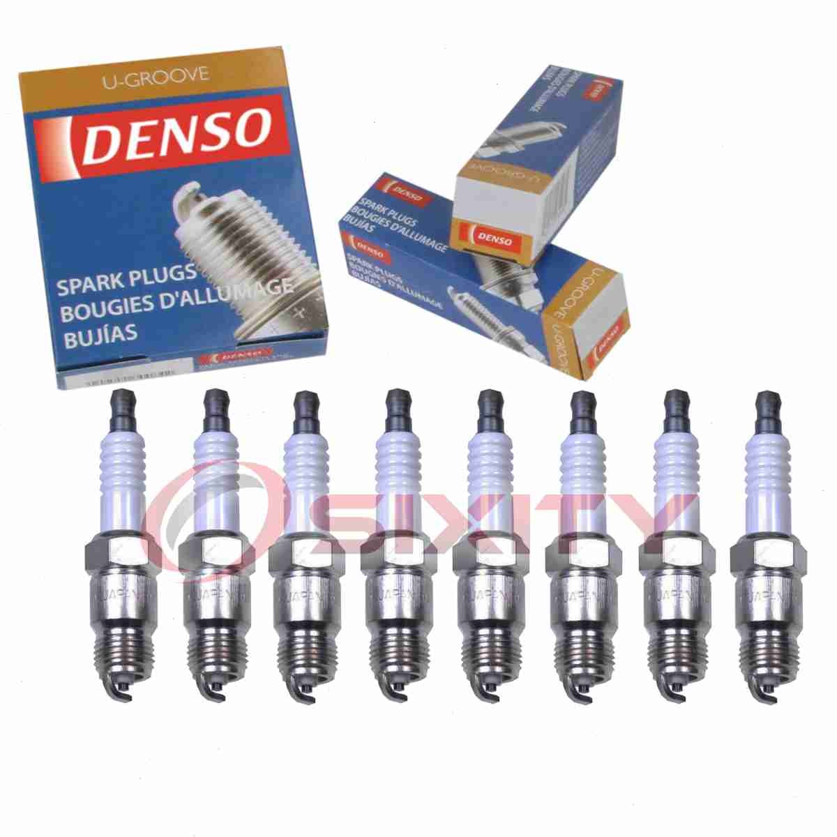 8 pc Denso Standard U-Groove Spark Plugs for 1985-1986 GMC G1500 5.0L 5.7L ow