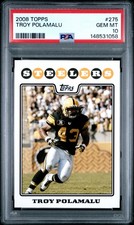 2008 Topps TROY POLAMALU #275 PSA 10 Gem Mint Steelers HOF