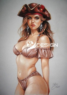 *** PRINT OF THE ORIGINAL *** PIN UP & COSPLAY ART by SLY ***