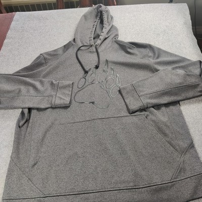 Duluth Trading Alaskan Hardgear Hoodie Men XL Gray Bear Paw Logo Pullover