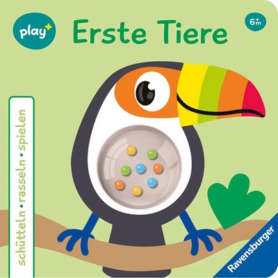 Ravensburger Play+ schütteln, rasseln, spielen: Erste Tiere, Baby-Buch ab 6 Mona