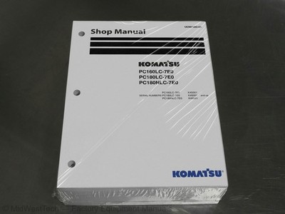 Komatsu PC160LC-7E0, PC180LC-7E0, PC180NLC-7E0 Excavator Service Manual Book