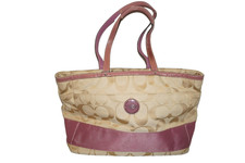 Authentic Coach Signature Diaper Bag Multi Purpose F1007-F15188 Brown Purple EUC