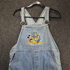 VTG Disney Store 90s Kids XL Bib Denim Bib Overalls Embroidered Front/Back