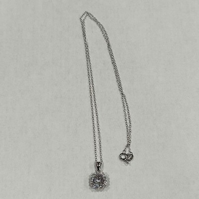Belk Silverworks Sterling Silver Cubic Zirconia Square Necklace Pendant NWOT 18 