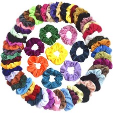 60 PCS Velvet Hair Scrunchies Assorted Colors Elastic Hair Ties Scrunchie Set