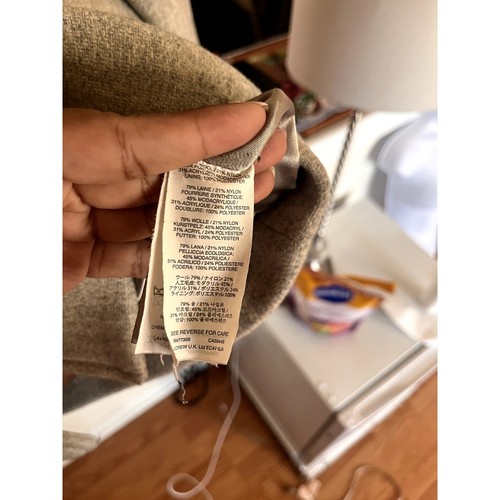 J.Crew Parka Donna Chateau Lana Italiana Stadio Panno Pelliccia Felpa con Cappuccio Grigio Taglia 12 - Foto 4 di 8