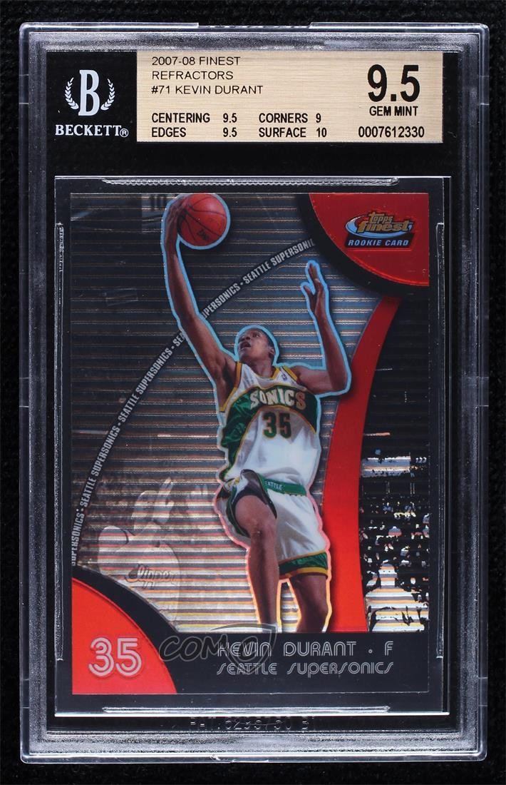 2007-08 Topps Finest Refractor Kevin Durant #71 BGS 9.5 GEM MINT Rookie RC 04b0