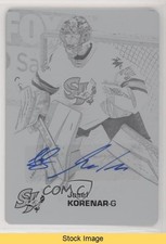 2020-21 AHL Printing Plate Black Achievements 1/1 Josef Korenar #9 Auto READ 8s1