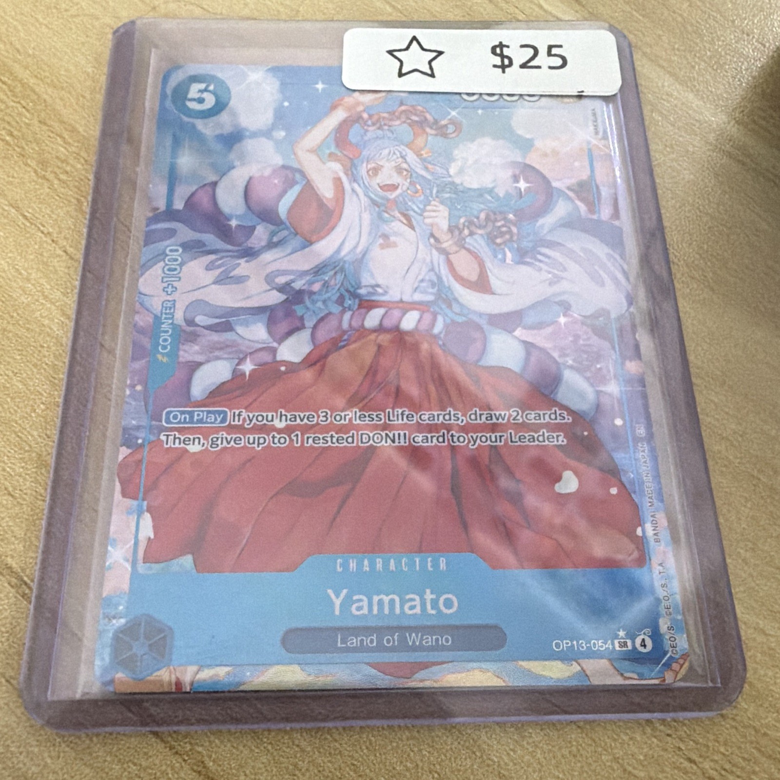 One Piece Card Game Yamato OP13-054 Carrying on His Will SR Foil Alt Art