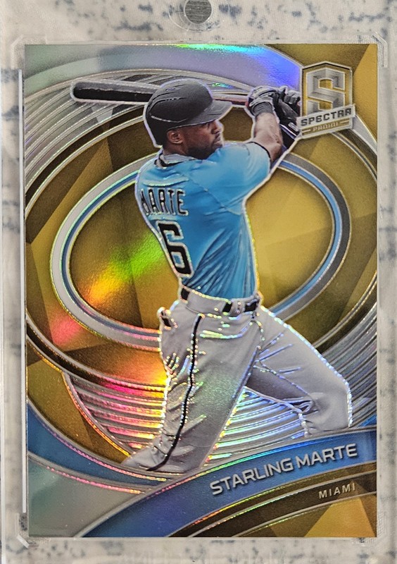 Starling Marte  #/10 Gold Prizm -  2021 Panini Spectra Baseball