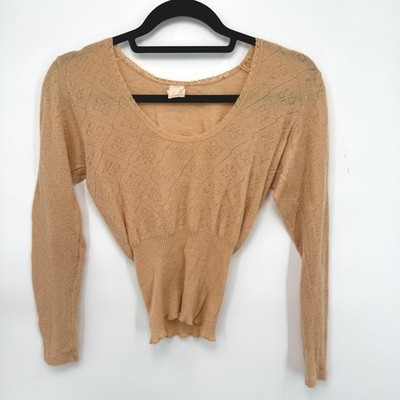 Vintage Chicas Therm Eyelet Sweater Women S/M Coquette Rare Balletcore England