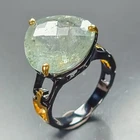 Jewellery 12 ct+ Natural Aquamarine Ring 925 Sterling Silver Size 7.75 /R481448