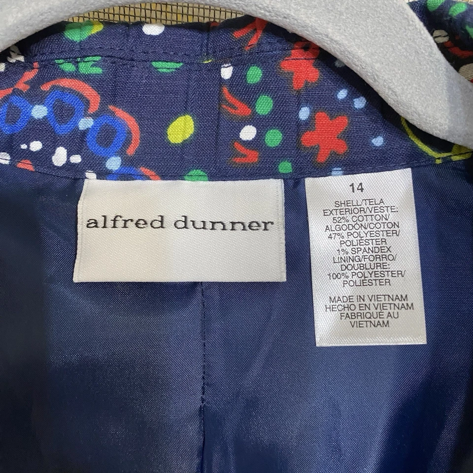 VTG Alfred Dunner Womens 14 Open Front Colorful Paisley Floral Folk Blazer 90s - Image 3 of 4