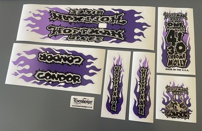 HOFFMAN CONDOR 1997 BMX Decal Set Lila