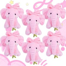 6 Pack 9.8Inch Pink Elephant Animal Pillows Party Supplies - Soft Plush Huggi...