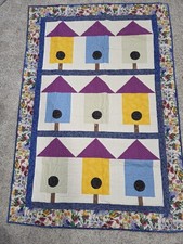 Handmade Quilt Wallhanging Bird Houses