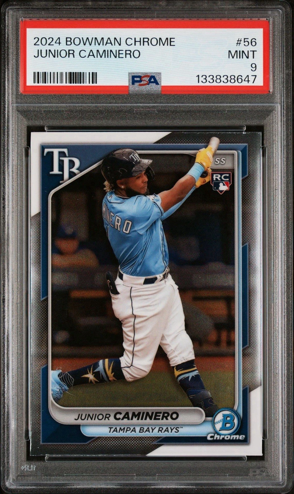 Deal for 2024 Bowman Chrome #56 Junior Caminero RC PSA 9