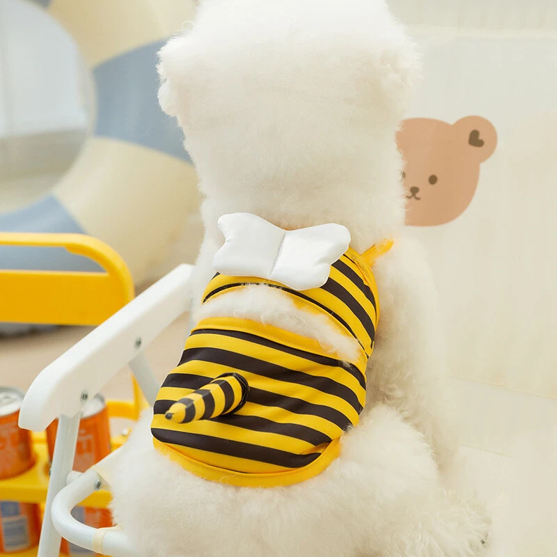 Summer Dog Cute Bee Pattern Swimwear Cat Swimdress Pet Bikini Teddy Dog Clothes - Image 2 of 4