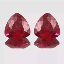 Natural Red Ruby 70 Ct Mozambique Trillion Cut Certified Loose Gemstone Pair