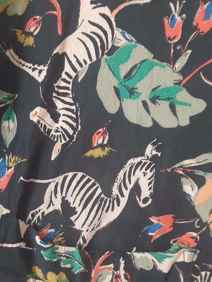 Zara Trafaluc ZEBRA JUNGLE Floral Button Front Shirt Jacket Sz XS