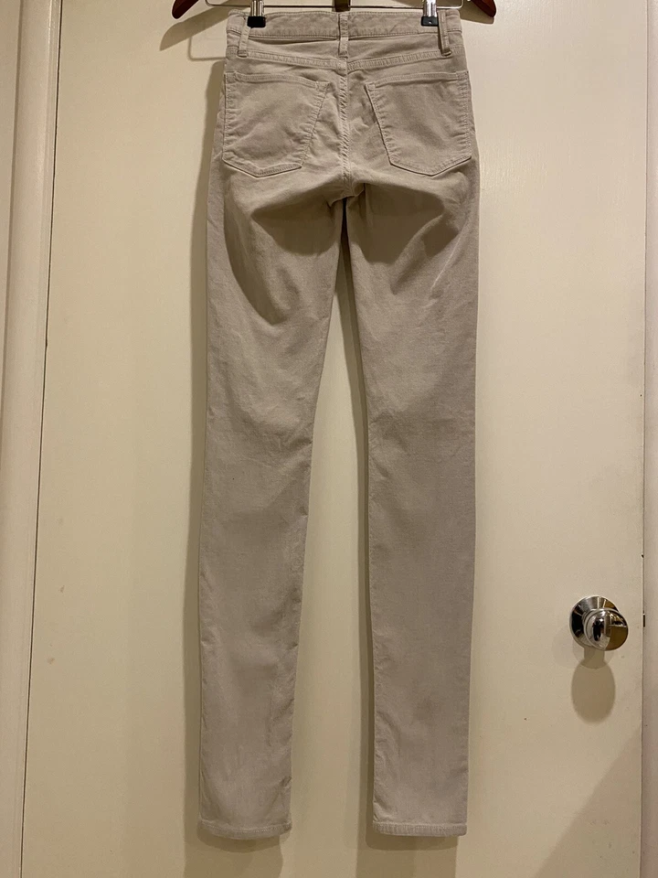 $230 Helmut Lang women's soft beige skinny straight Corduroy Pants Sz 24 Worn 1x - Imagem 2 de 4