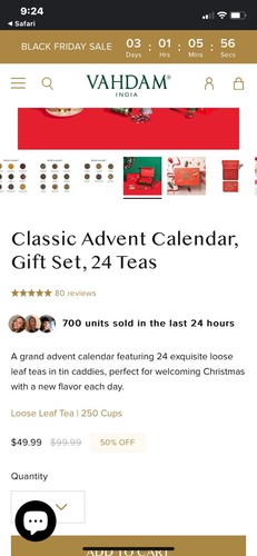 2024 Christmas Tea Advent Calendar 24 Unique Loose Leaf Teas Holiday Gift Set - Picture 3 of 4