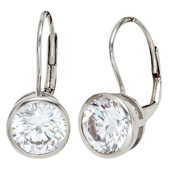 Ohrringe OhrhäNger Ohrschmuck Brisur Mit 2 Zirkonia Weiß 925 Silber Damen-image