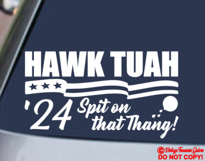 HAWK TUAH '24 SPIT ON THAT THANG Vinyl Decal Sticker Car Window Bumper JDM FUNNY