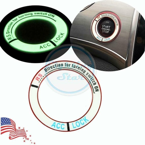 Universal Fit Luminous Ignition Engine Start Cover Key Hole Ring Decal Sticker - Foto 1 di 11