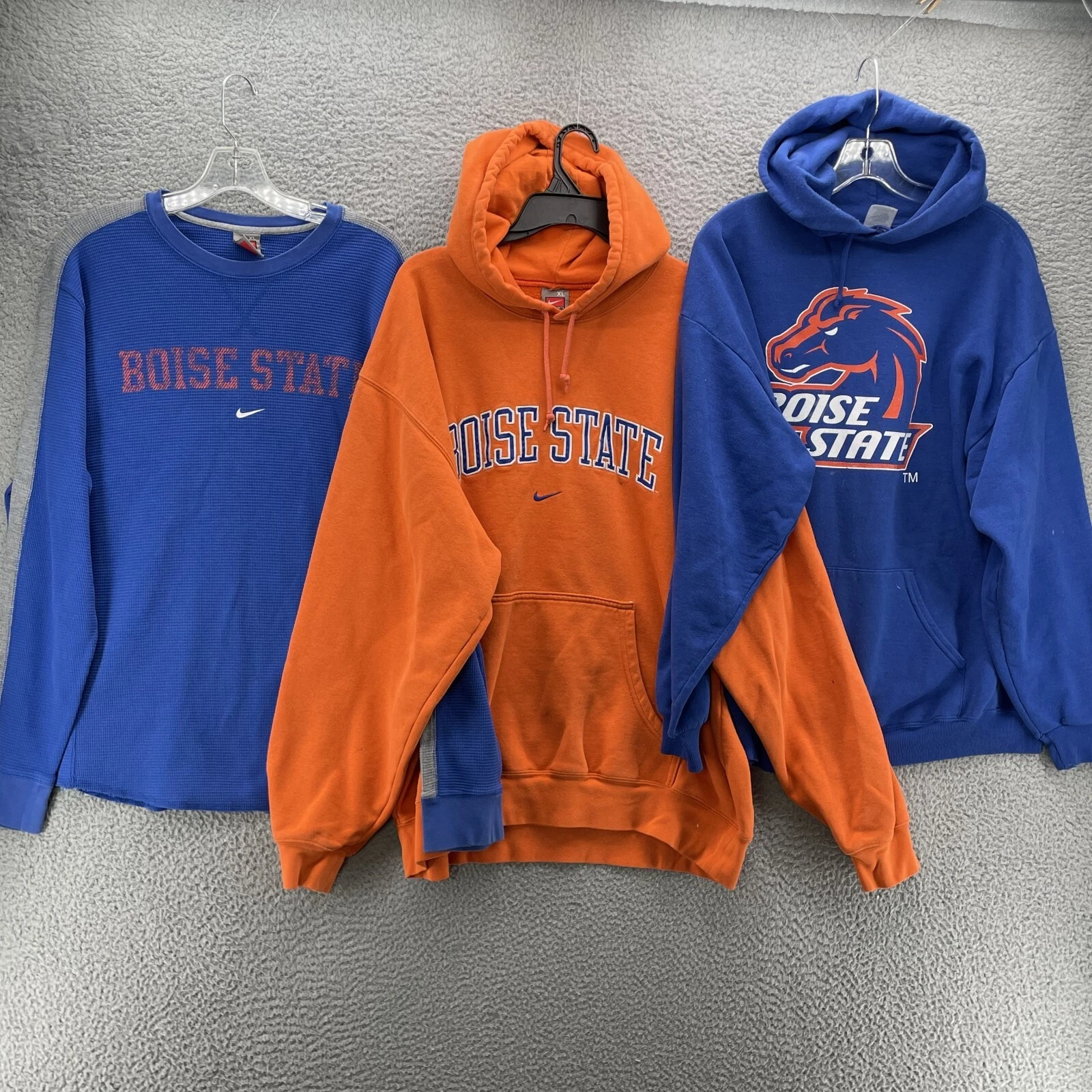 COACH Felpa con cappuccio Nike Boise State Broncos LOTTO (3) uomo XL blu arancione abbigliamento sportivo calcio