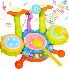 Drum Set for Toddlers 1-3, Toys for 1 Year Old Boy Birthday Gift, Kids Drum Set