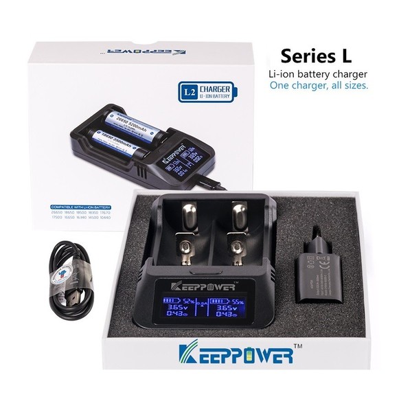 Keeppower L2 Lcd LadegeräT FüR Lithium-Ionen Akkus Der GrößEn 10440 Bis 26650-image