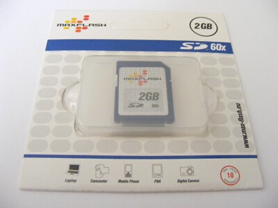 2GB Secure Digital Card  60x ( 2 GB SD Karte ) MAXFLASH Neu