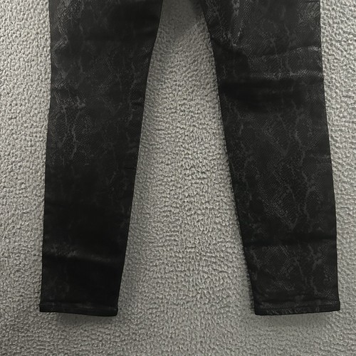 Express Womens Jeans Black 8 Ankle Legging Mid Rise Snake Print Cotton Blend - Picture 8 of 15