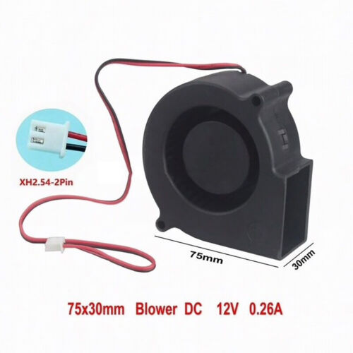 2 Pack 7530 75mm x 30mm Turbo Blower Fan 5V 12V 24V DC 2 Pin Cooling FAN NEW - Afbeelding 4 van 10