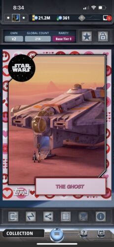 Topps Star Wars Digital Card Trader Tier 8 - Valentines 2 The Ghost 2019 Base - Foto 1 di 1