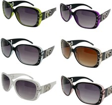 Womens Rhinestones Square Wrap Sunglasses Designer Fashion Shades Celebrity 6646