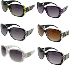 Womens Rhinestones Square Wrap Sunglasses Designer Fashion Shades Celebrity 6646